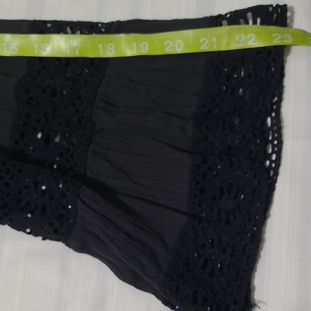 SPENCER JEREMY BLACK LACE TRIM BLACK DRESS 100% COTTON SQUERE NECK LINE A SZ 12 - Picture 10 of 14